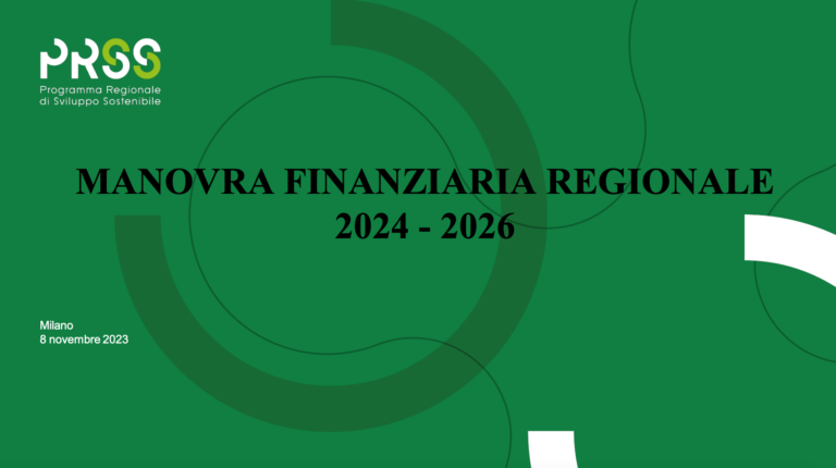Manovra finanziaria regionale 2024-2026